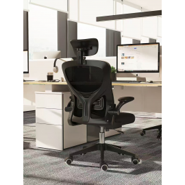 كرسي مكتب باللون الأسود مع مسند راس am-73